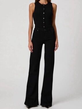 NWOT! PAIGE Genesee High Waist Wide Leg Jeans, Blk SZ. 30